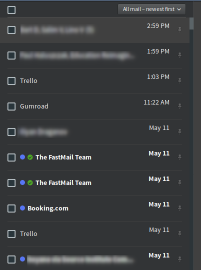 Make Fastmail email feel like chat