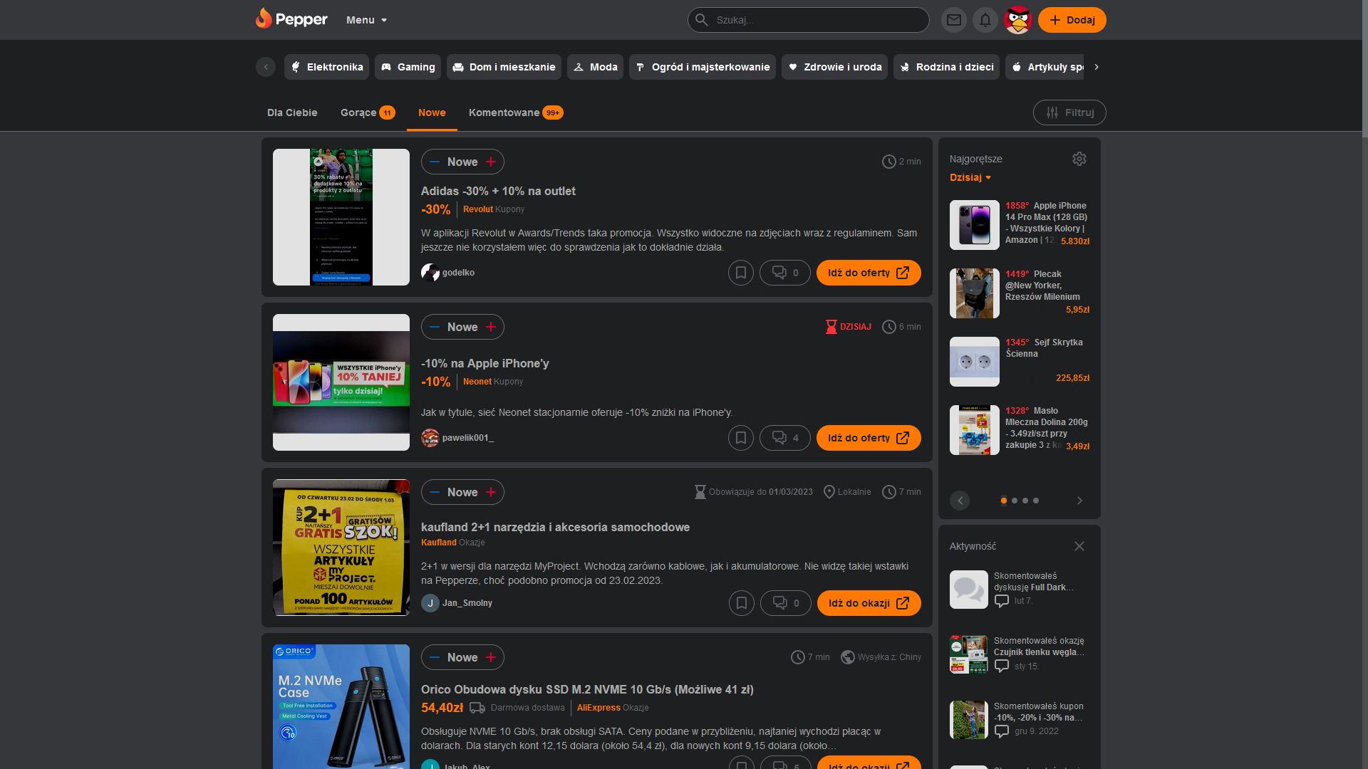 Pepper.pl - Full Dark Theme 2019/2023
