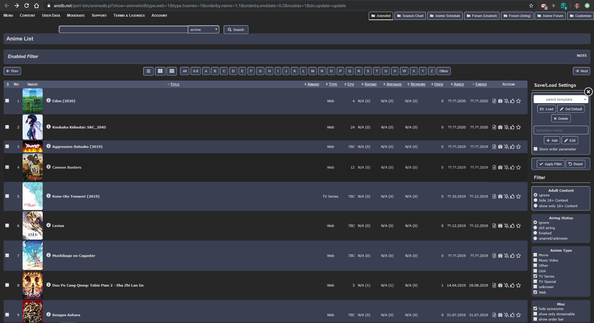 AniDB Dark