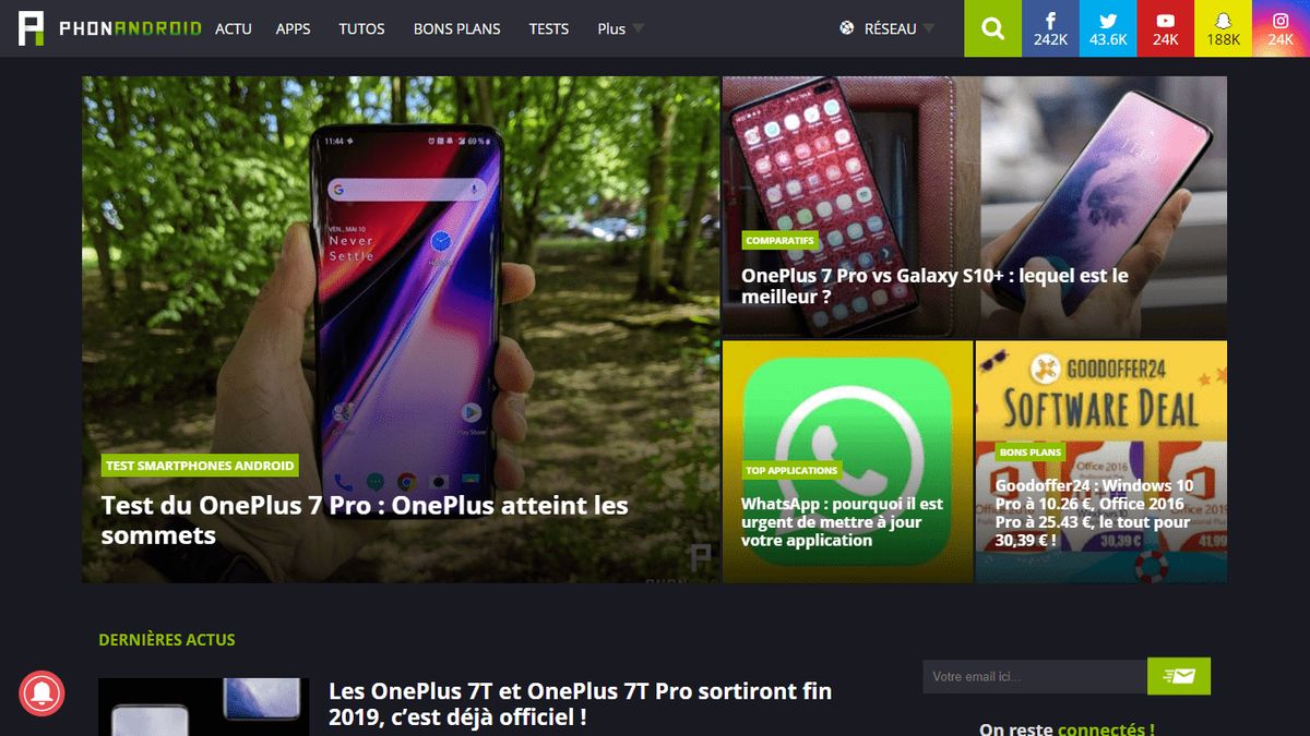 PhonAndroid.com - Version sombre