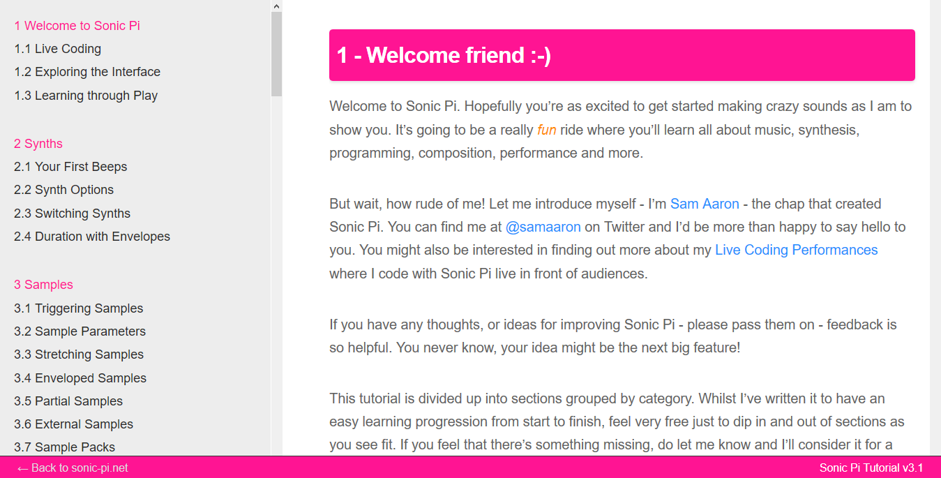 Sonic Pi Tutorial Fixes