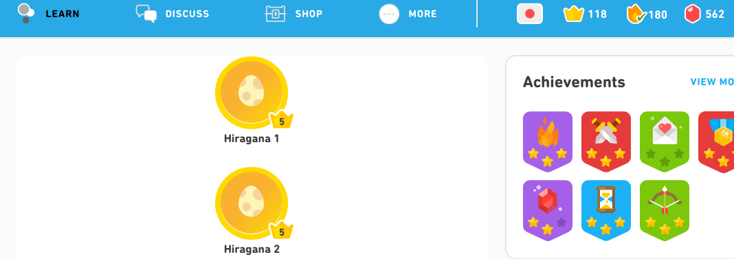Duolingo (blue header, not so bright, etc.)