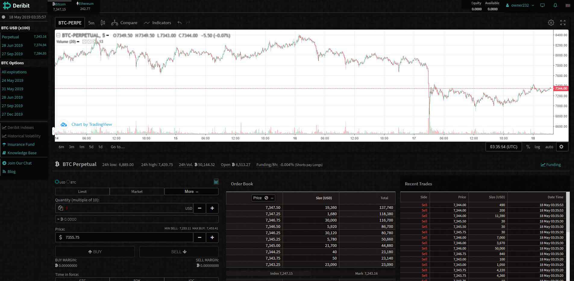 Effing Dark deribit