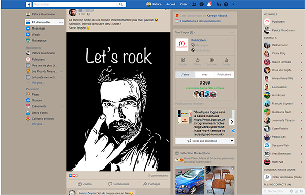 LuckyEyes for Facebook (grey theme)
