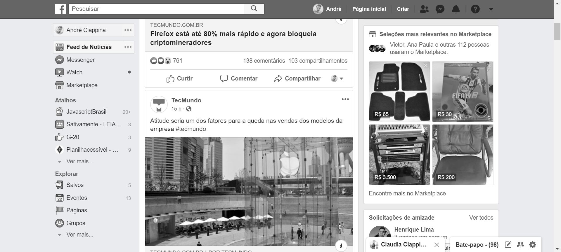 Monochrome Facebook