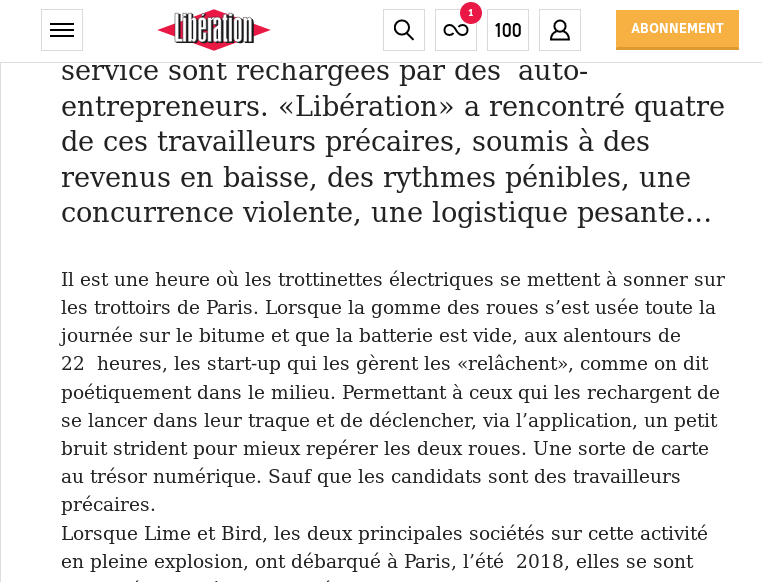 Libé sans distractions
