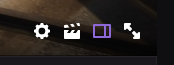 Purple Theatre-mode button Twitch - Hopp