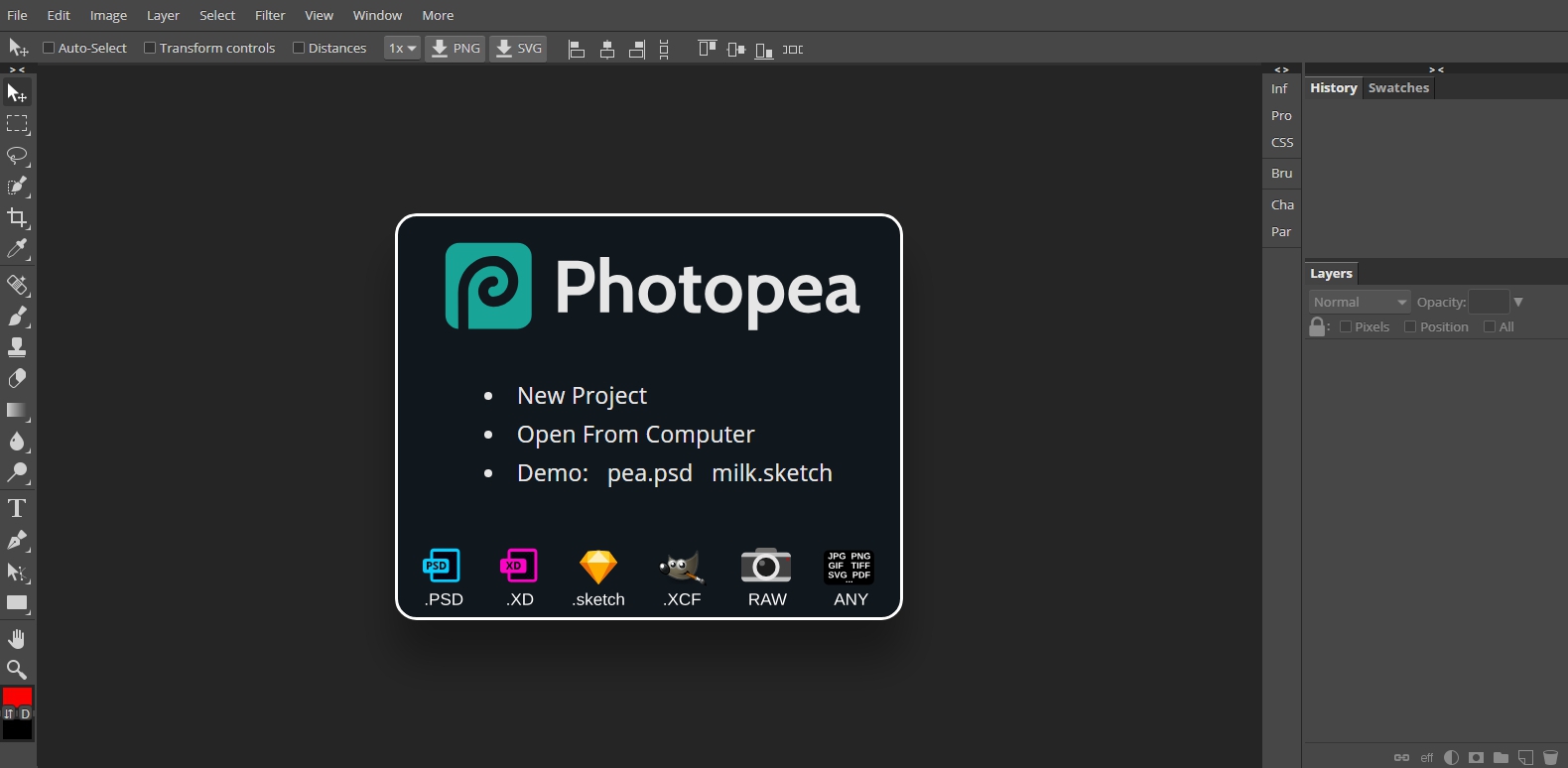 Photopea.com - Insomniac Dark