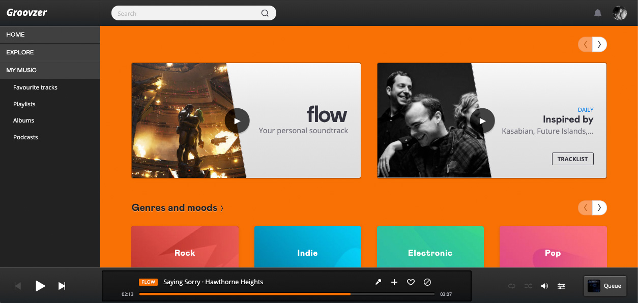 Groovzer - Dark & Orange / Grooveshark & Deezer