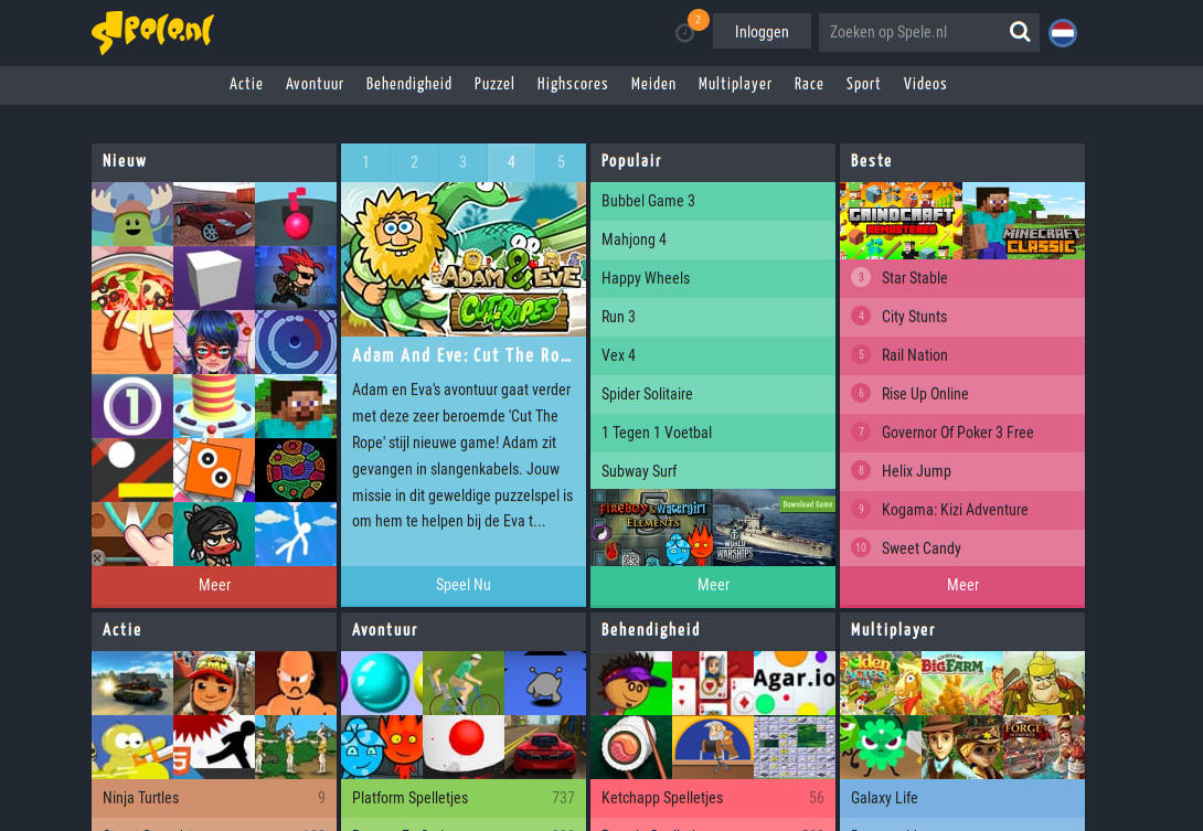 Spele.nl dark mode