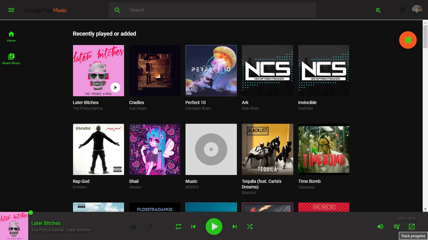 Google Play Music Dark-Lime