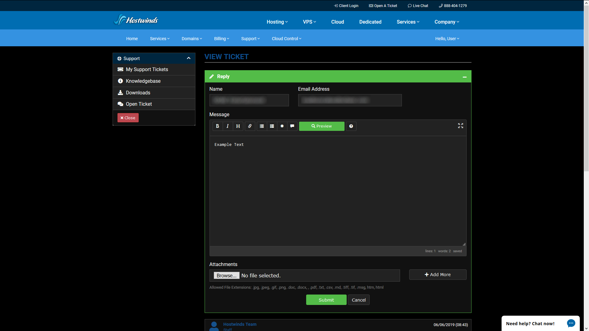 Dark Theme For Hostwinds