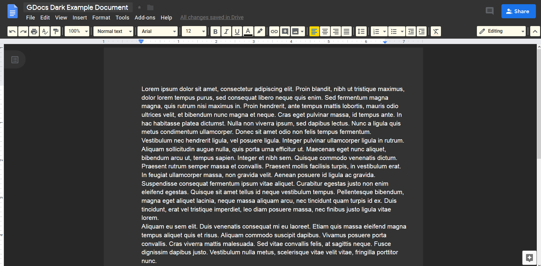 GDocs Dark Gold