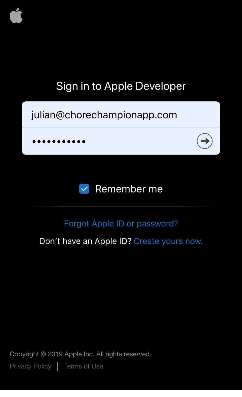 Apple Sign In Dark