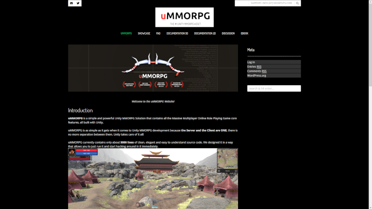 uMMORPG Website Dark Theme