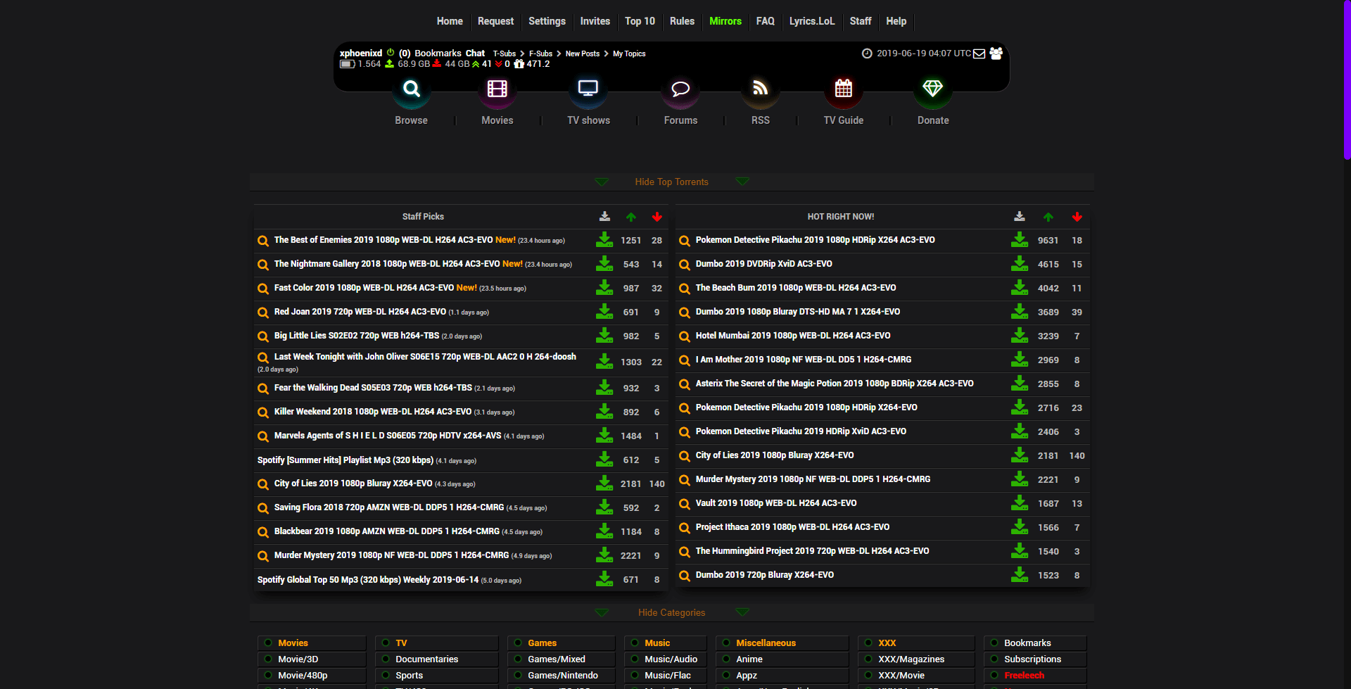 IPTorrents clean theme