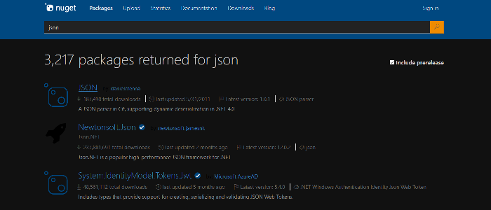Dark nuget.org