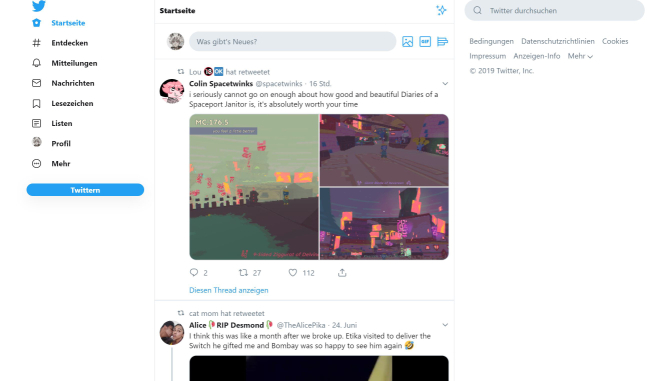 Minimalist Twitter (June 2019)