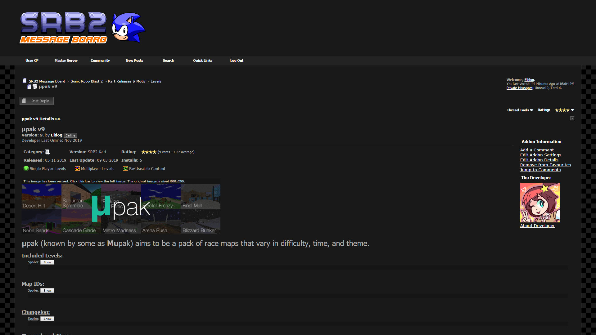 SRB2 Message Board Dark Mode Fix