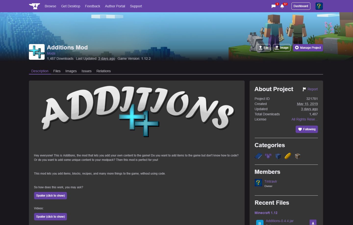 CurseForge Dark Theme
