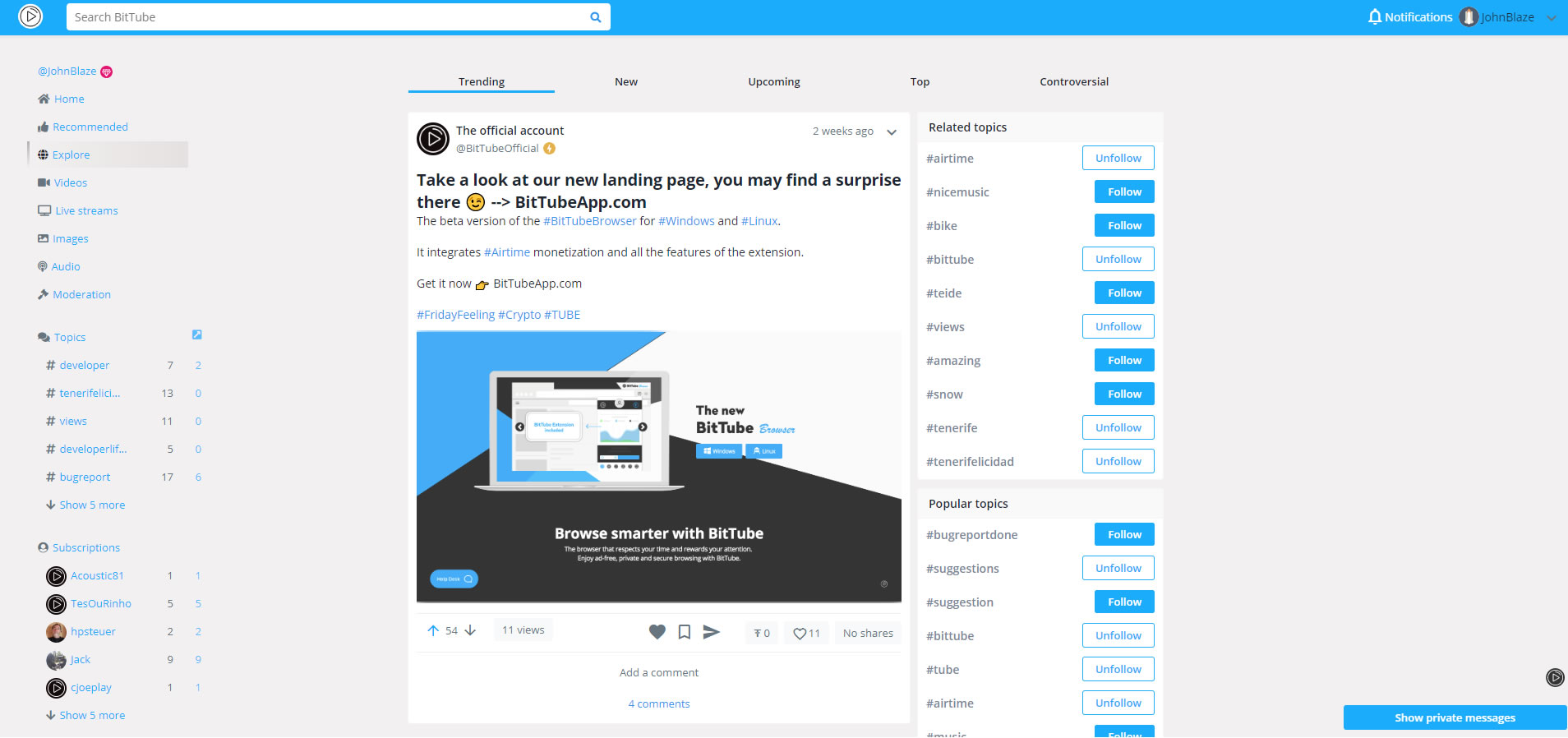 BitTube Blue