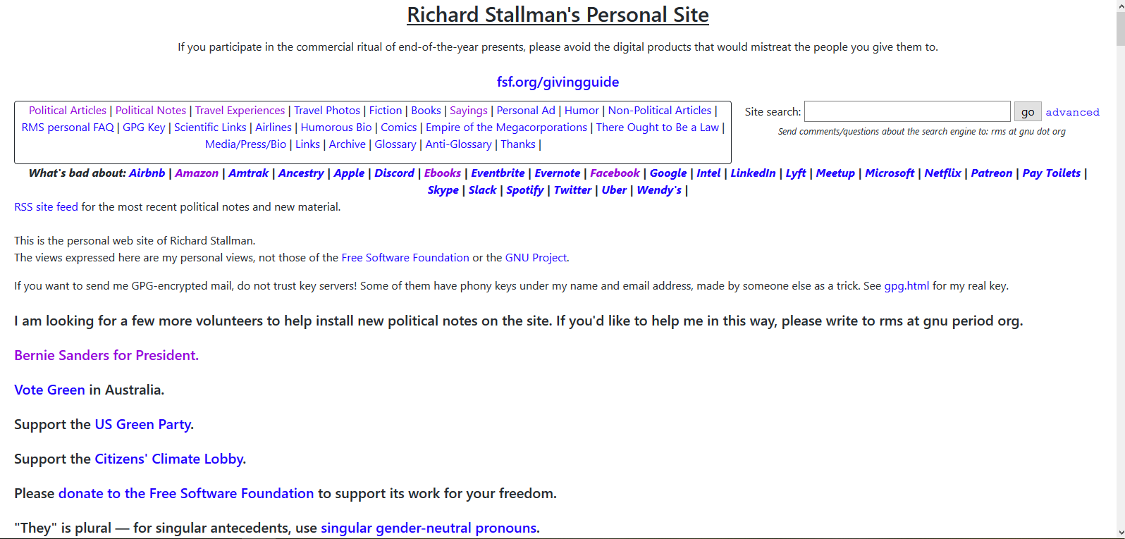 Stallman.org GitHub Mode