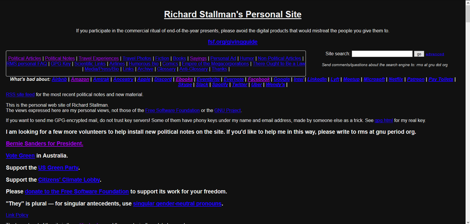 Stallman.org Dark Mode
