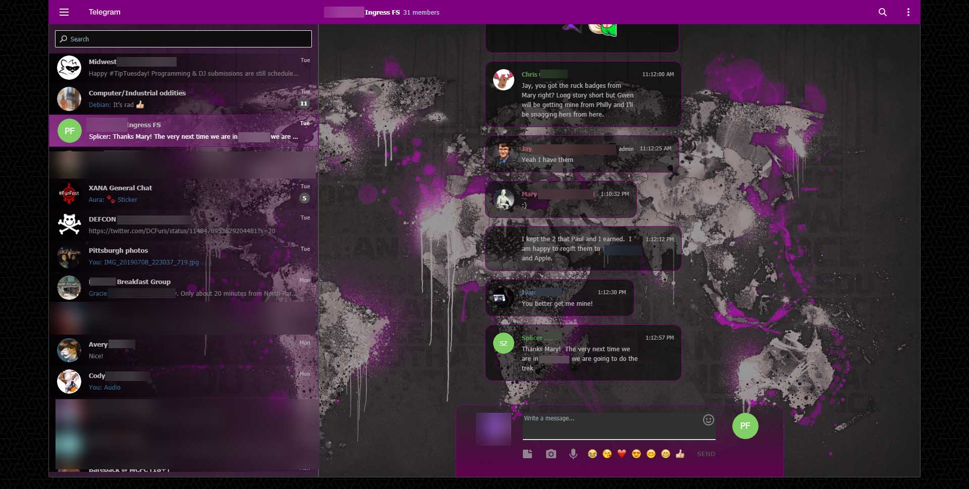 Web Telegram Dark Violet