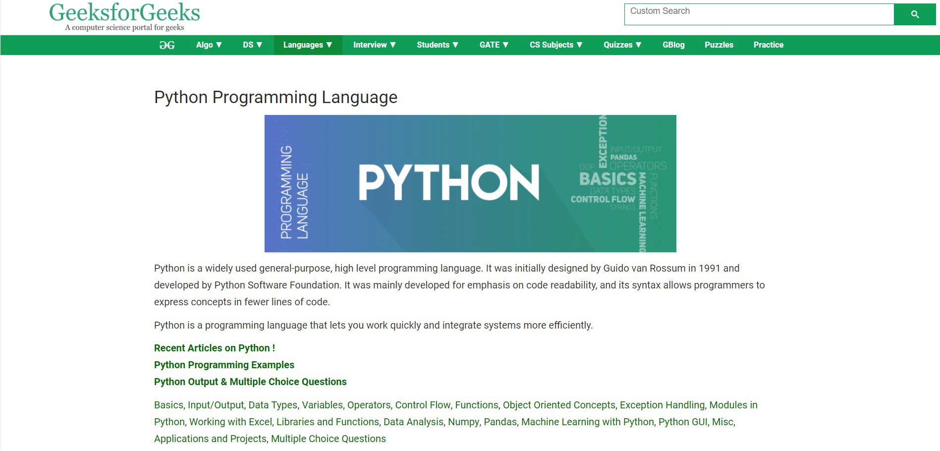 GeeksforGeeks Minima