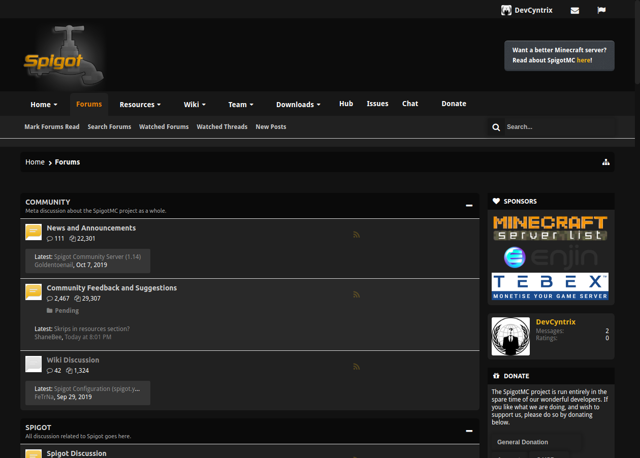 Modern Dark Spigot Theme
