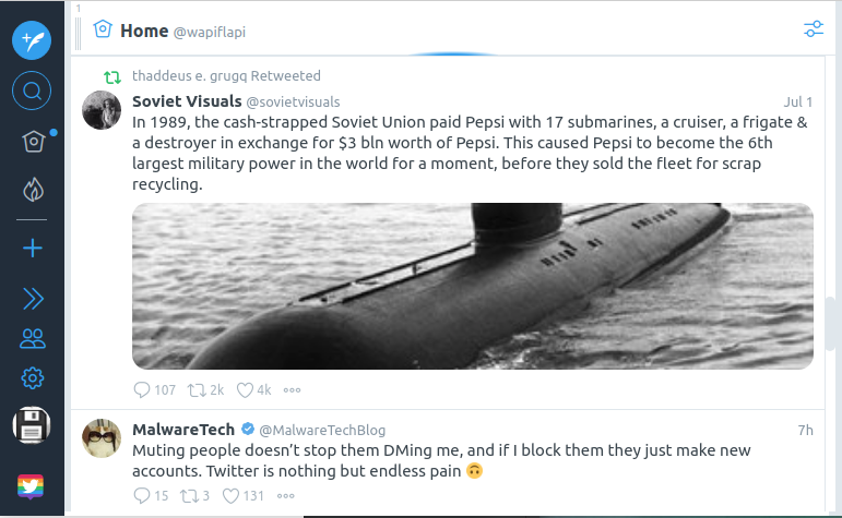 tweedeck large columns