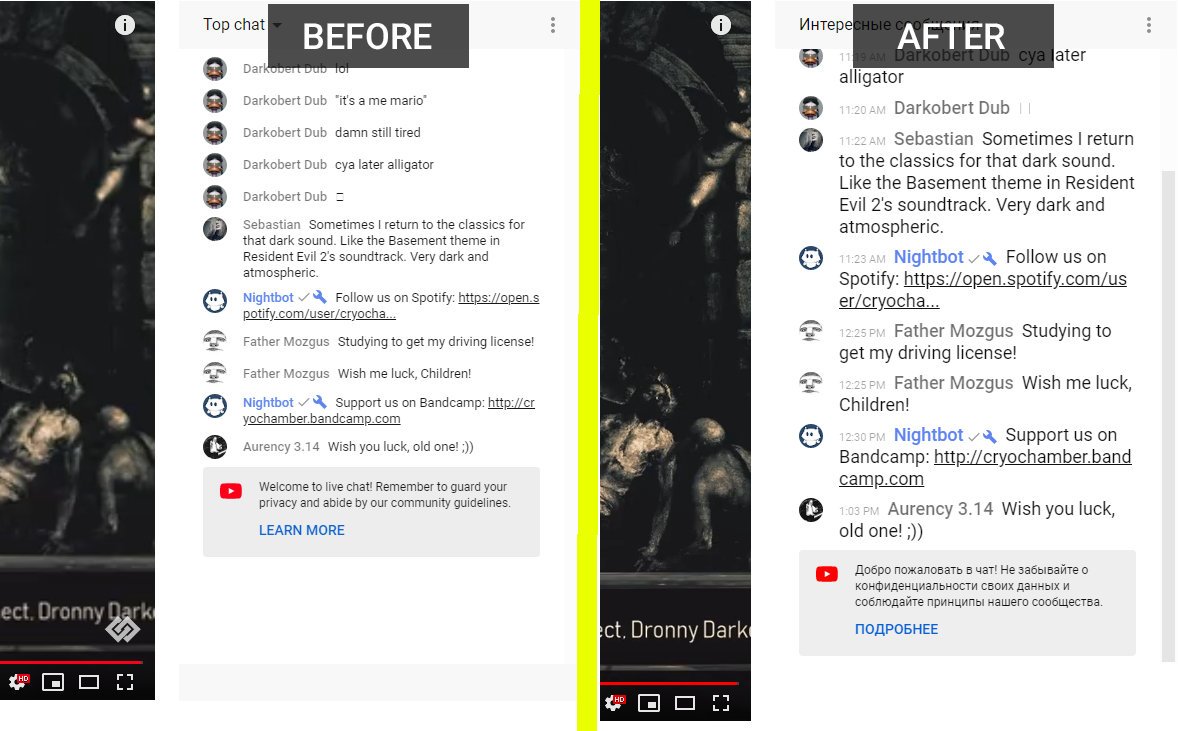 YouTube Live Stream Chat Font Size Enlarger