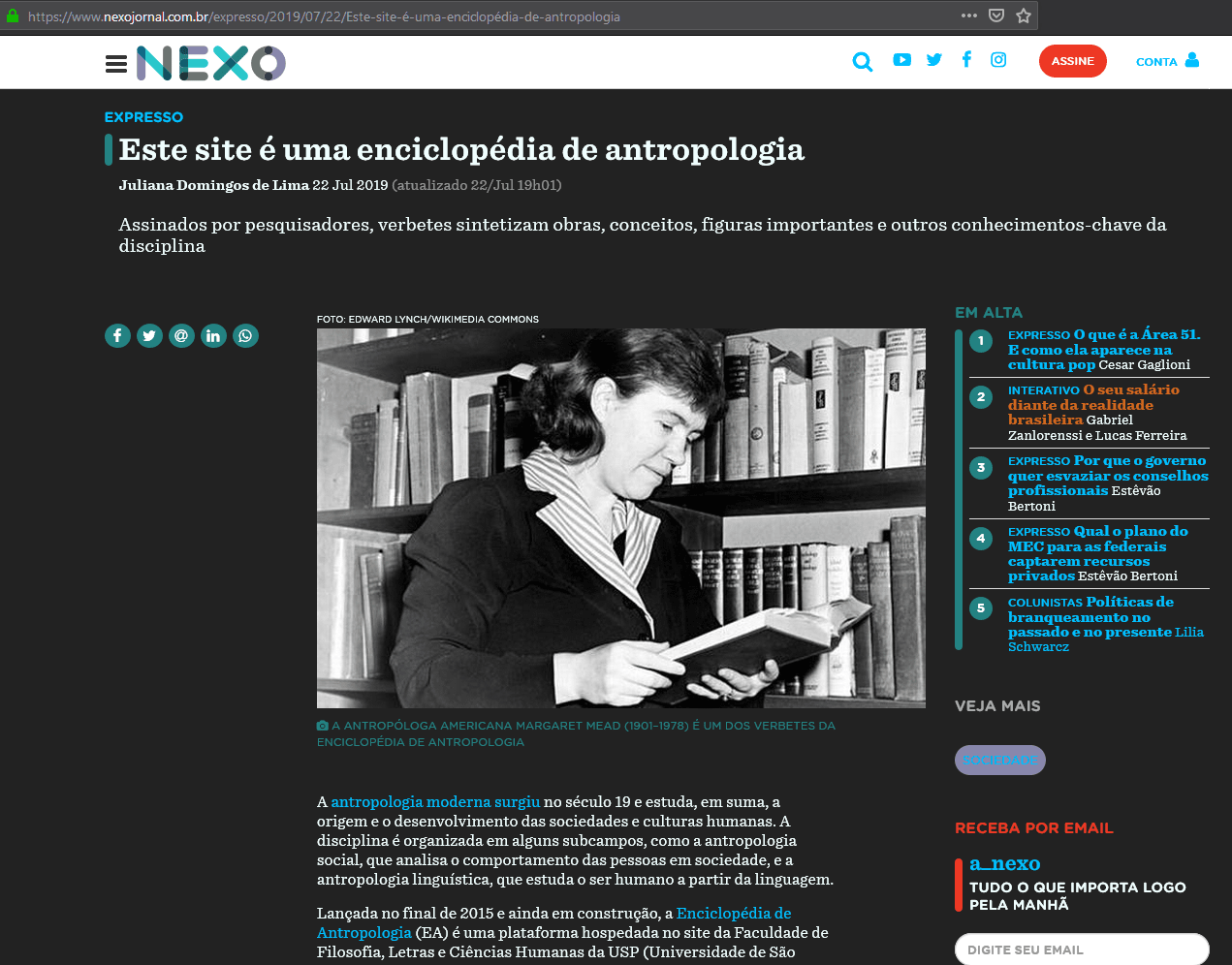 Nexo Jornal - Tema escuro