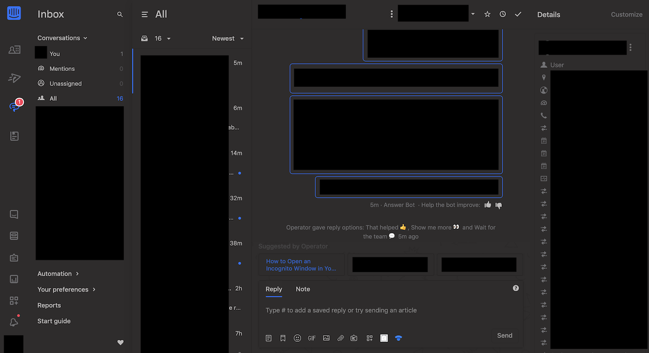 Intercom Dark Mode