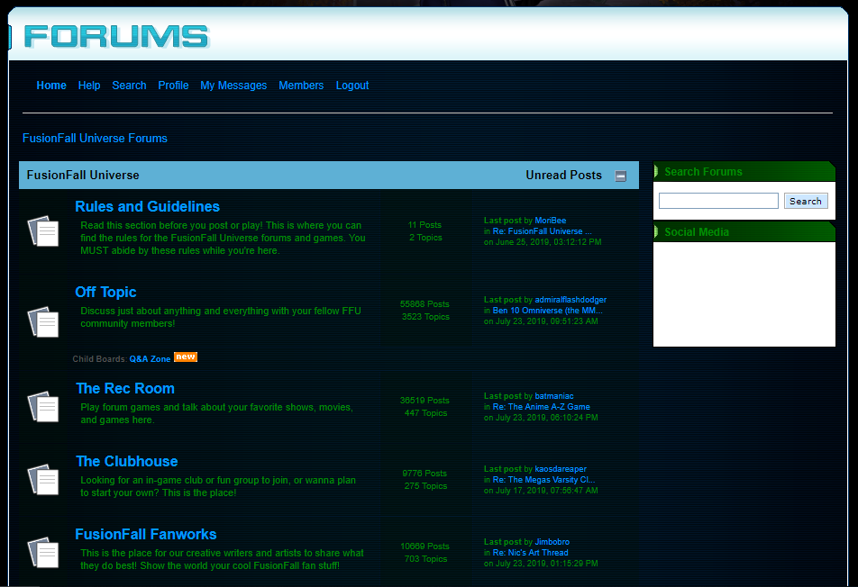 FusionFall Universe Forums - Dark Theme (FFRT)