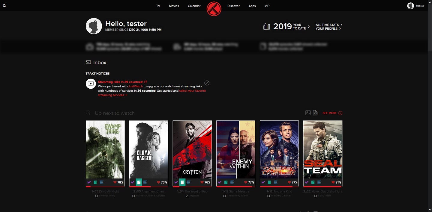 Trakt.tv Dark Theme and ad hider
