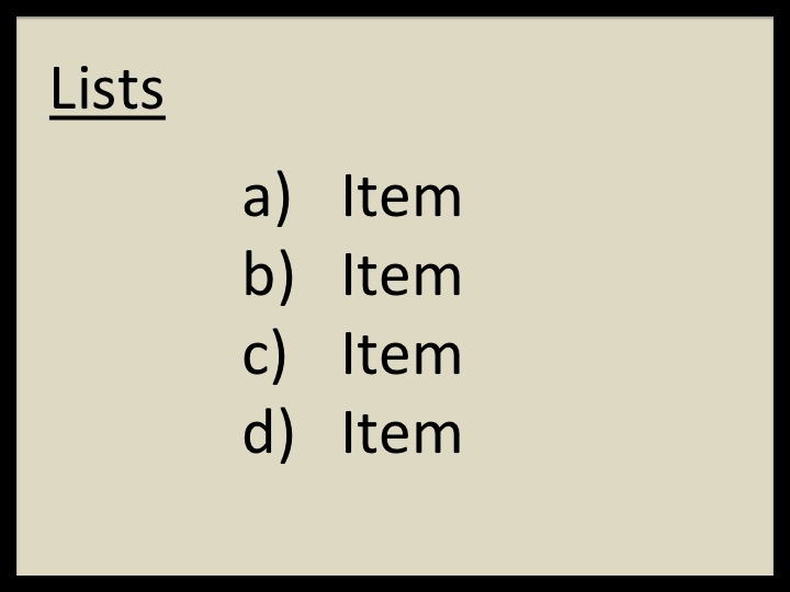 JAWS Navigate > Lists list