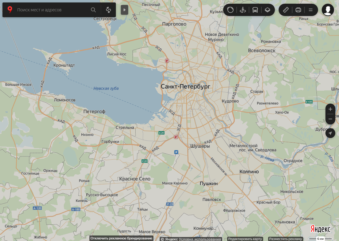Yandex Maps Dark Theme
