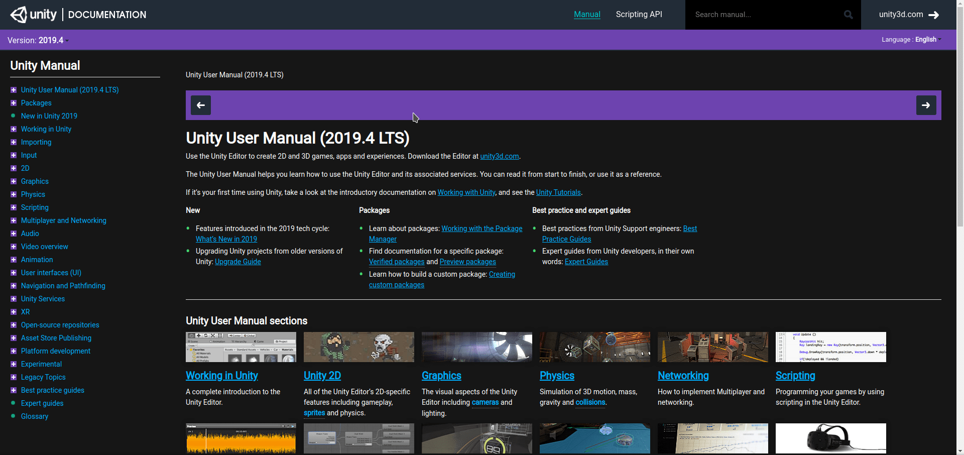 Unity Documentation Dark Theme