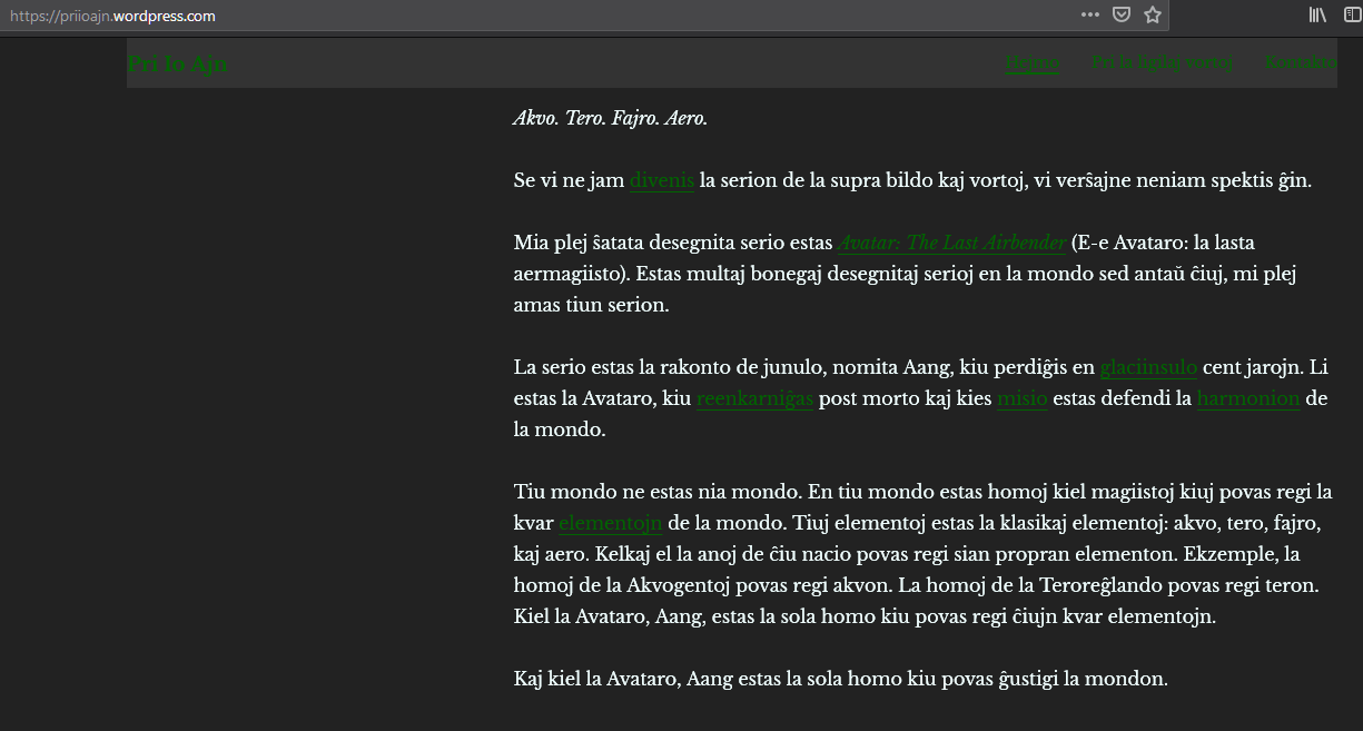 Pri Io Ajn - Malluma Stilo