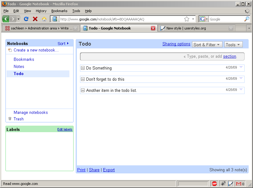 Google Notebook