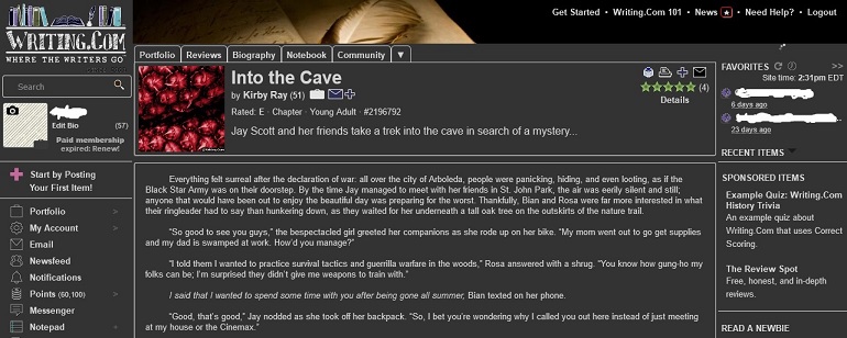 Writing.com | Dark night theme v1.3