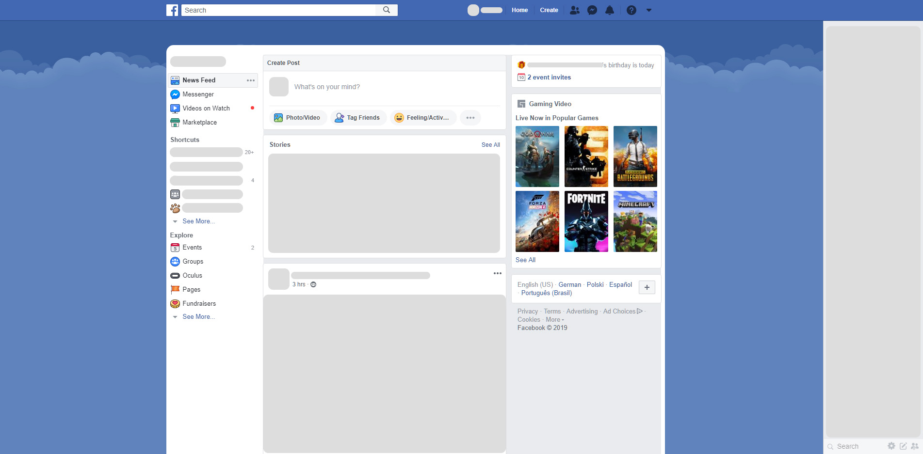 Facebook Cloud - 2019