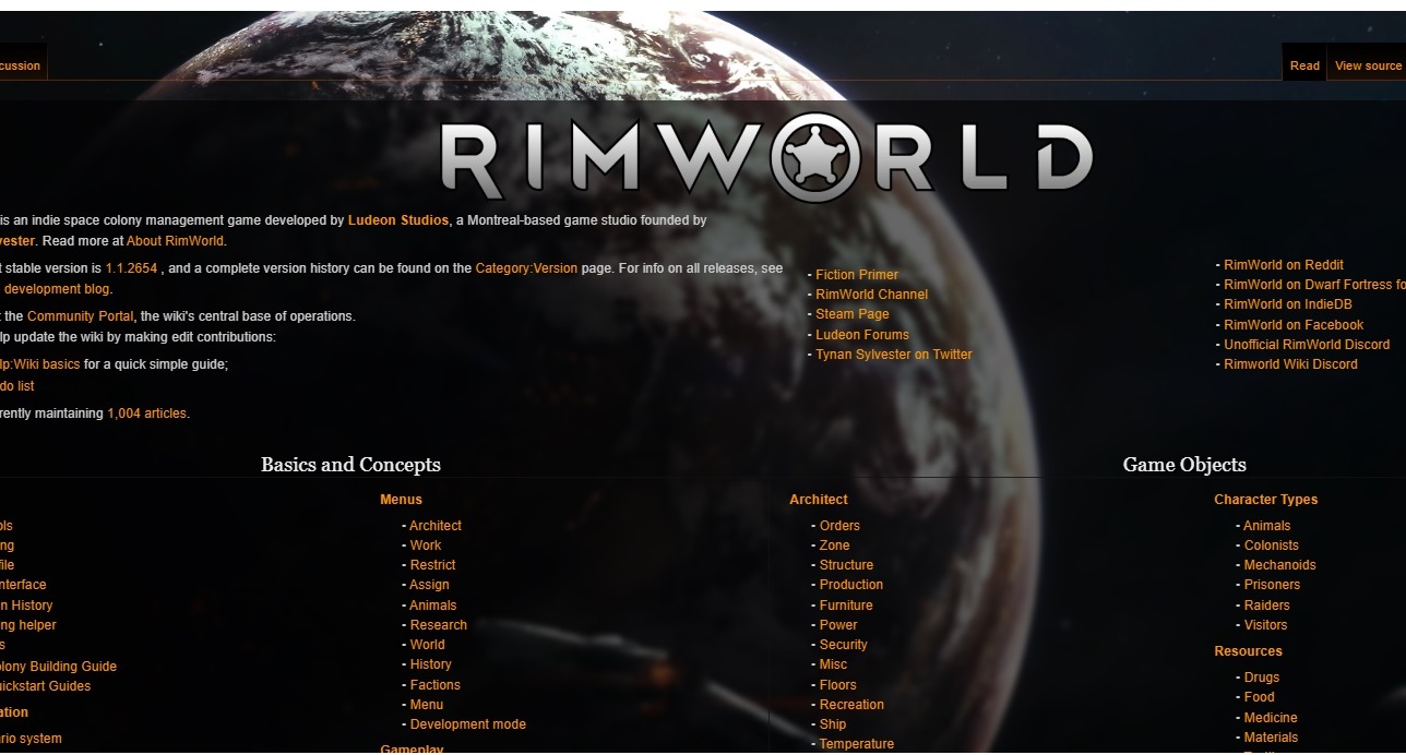 RimWorld Wiki Dark Theme
