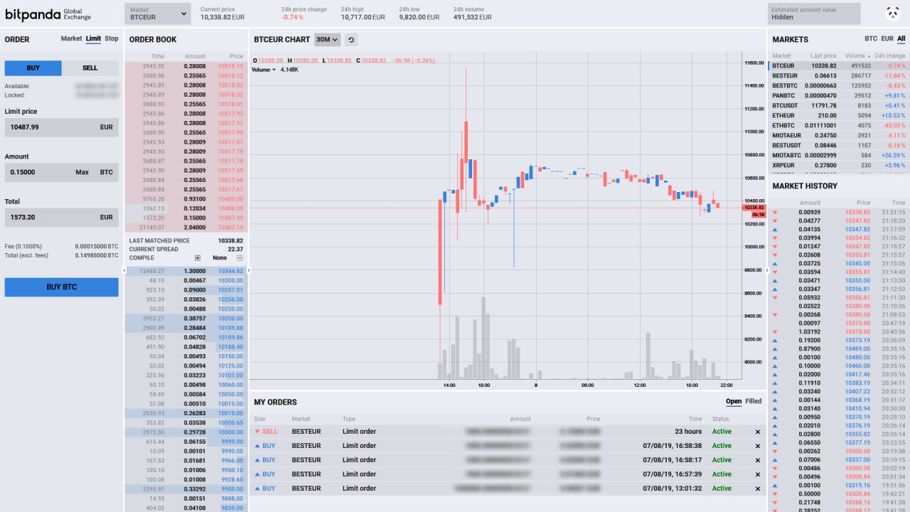 Bitpanda Exchange Light Theme