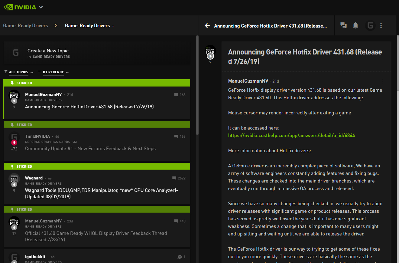 GeForce forums Defluffed and full dark mode