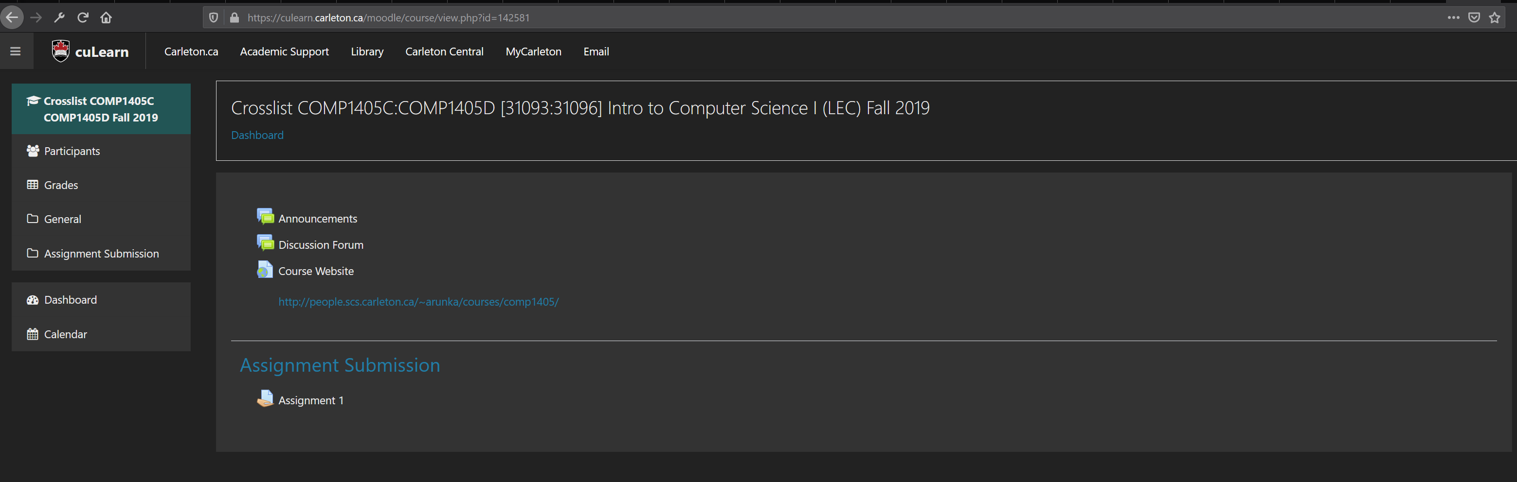 cuLearn dark theme