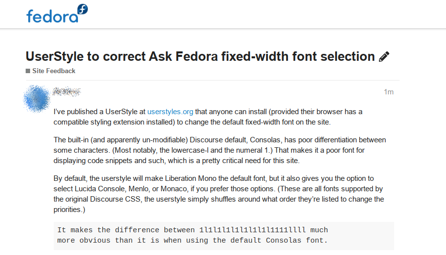 Ask Fedora: Cleaner fixed-width fonts