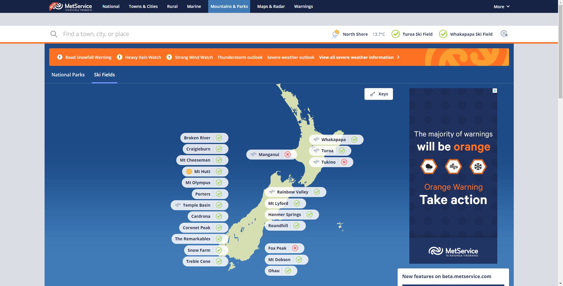 MetService (NZ) Site
