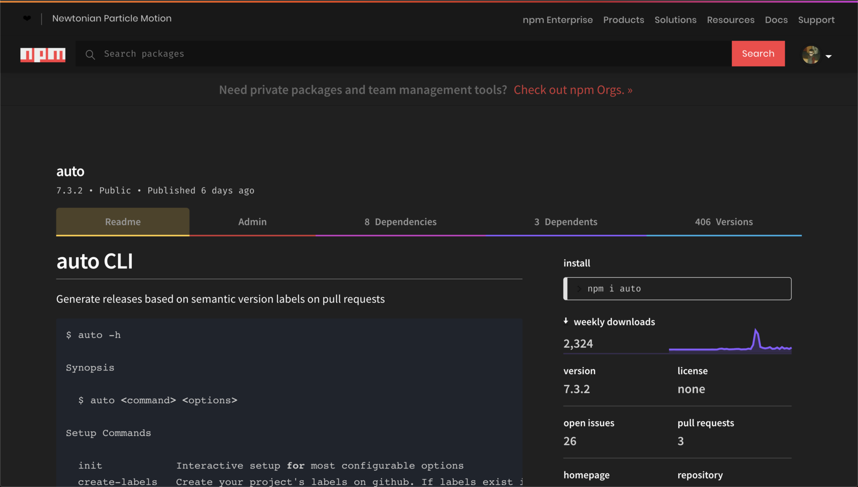 NPM Dark Mode
